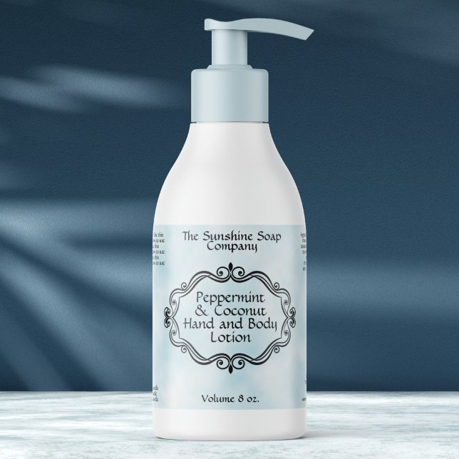 Sticker Rectangulaire Vintage Frame Blue Parchment Cosmetics Bottle (Créateur téléchargé)