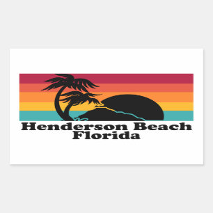 Sticker Rectangulaire Vintage Henderson Beach Floride