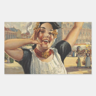 Sticker Rectangulaire Vintage Holland Air Travel