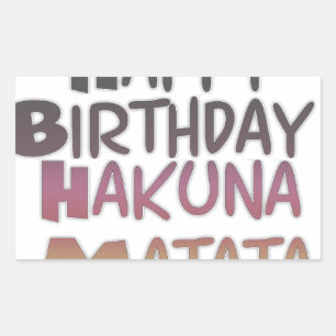 Sticker Rectangulaire Vintage Joyeux Anniversaire Hakuna Matata Purple I