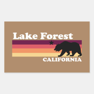Sticker Rectangulaire Vintage Lake Forest Californie