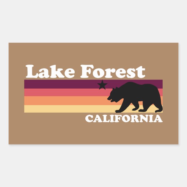 Sticker Rectangulaire Vintage Lake Forest Californie (Devant)