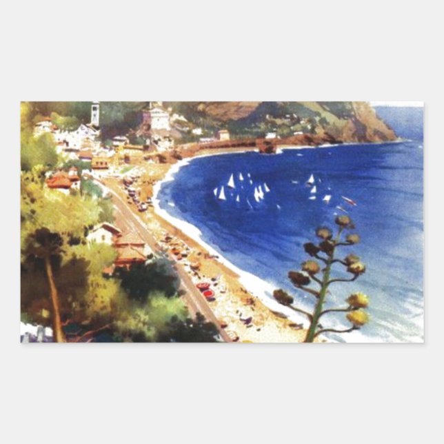 Sticker Rectangulaire Vintage Levanto Genova Italie Tourisme (Devant)
