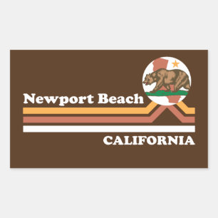 Sticker Rectangulaire Vintage Newport Beach Californie