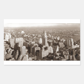 Sticker Rectangulaire Vintage Sepia Tone New York