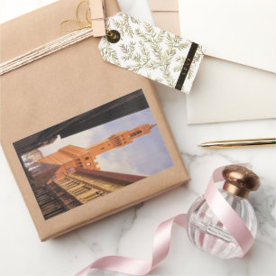 Sticker Rectangulaire Vintage voyage, Palazzo Vecchio, Florence, Italie