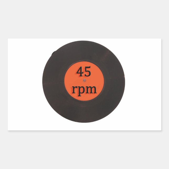 Sticker Rectangulaire Vinyl record vintage 45 tr/min 7 po single (Devant)