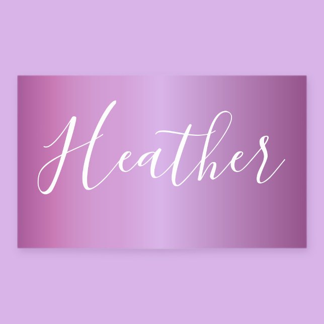 Sticker Rectangulaire Violet violet et script blanc personnalisé (Créateur téléchargé)