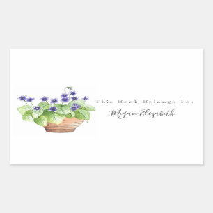 Sticker Rectangulaire Violets pointillés