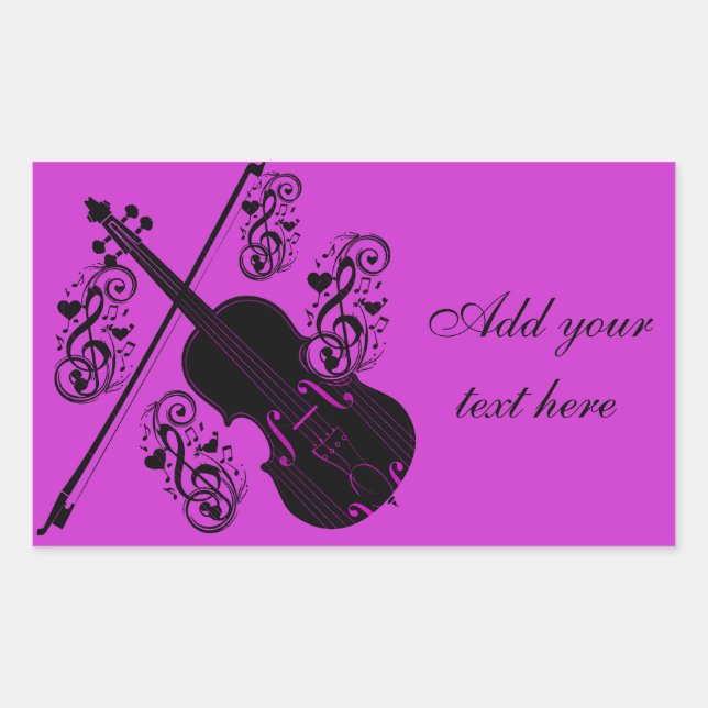 Sticker Rectangulaire Violon,Amour qui berce_ (Devant)
