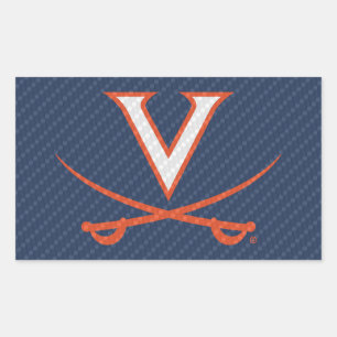 Sticker Rectangulaire Virginia Cavaliers Fibre de carbone