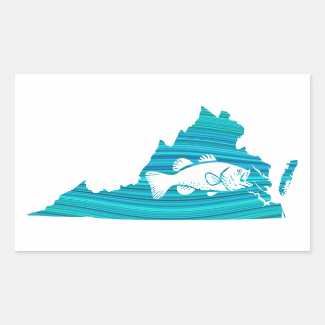 Sticker Rectangulaire Virginia Wave Fishing (Devant)