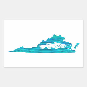 Sticker Rectangulaire Virginia Wave Fishing