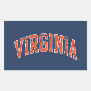 Sticker Rectangulaire Virginia Wordmark en détresse