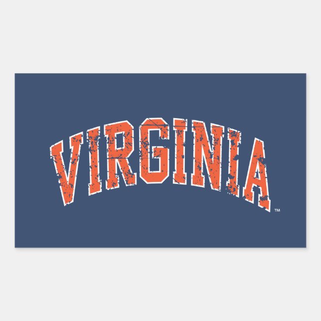 Sticker Rectangulaire Virginia Wordmark en détresse (Devant)