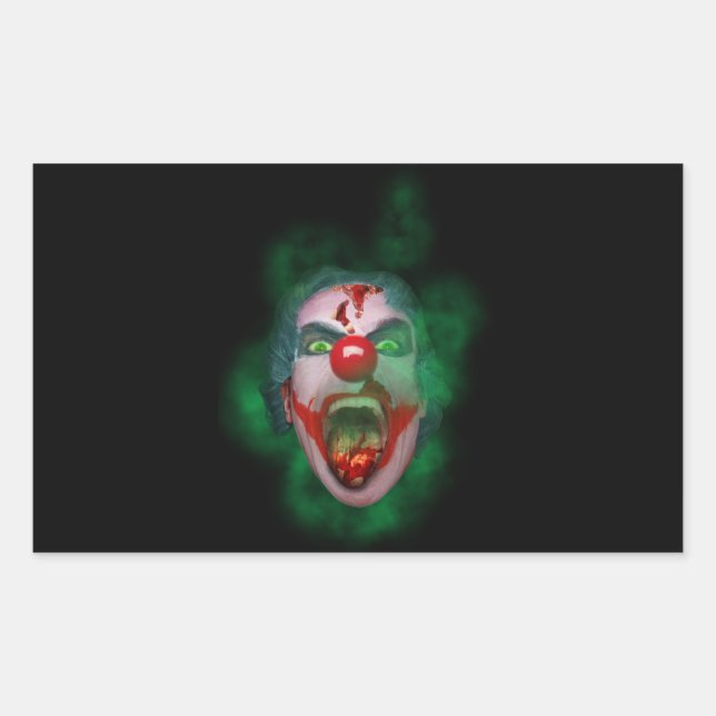 Sticker Rectangulaire Visage de clown Evil Joker (Devant)