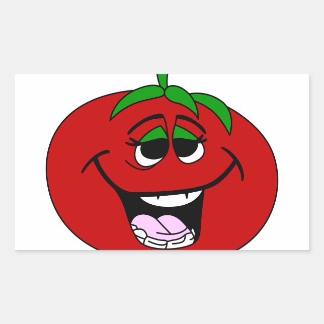 Sticker Rectangulaire Visage de tomate (Devant)