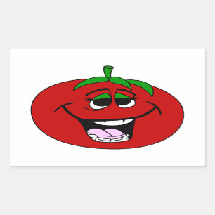 Sticker Rectangulaire Visage de tomate