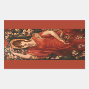 Sticker Rectangulaire Vision de Fiammetta (par Dante Gabriel Rossetti)