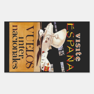 Sticker Rectangulaire Visite Espana ~ Vuelos Internacionales
