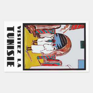 Sticker Rectangulaire Visitez La Tunisie