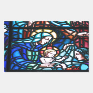 Sticker Rectangulaire Vitrail de la Nativité