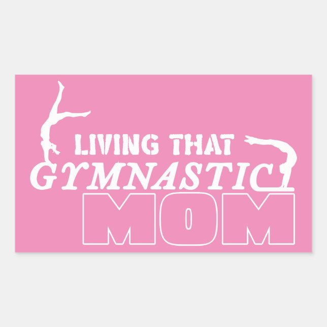 Sticker Rectangulaire Vivre Cette Gymnastique Maman, Amis De La Gymnasti (Devant)
