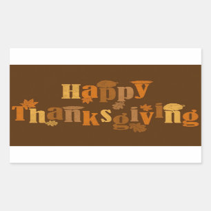 Sticker Rectangulaire Voeux de Thanksgiving vintage