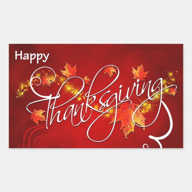Sticker Rectangulaire Vœux élégants de Thanksgiving (Devant)