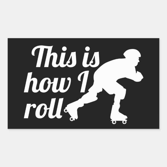 Sticker Rectangulaire Voici comment je roule, Roller Derby skate (Devant)