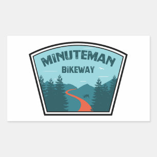 Sticker Rectangulaire Voie cyclable Minuteman Boston Massachusetts