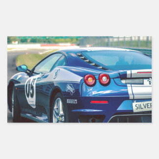 Sticker Rectangulaire Voiture Blue Race