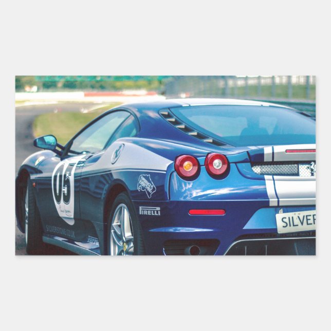 Sticker Rectangulaire Voiture Blue Race (Devant)