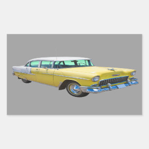 Sticker Rectangulaire Voiture d'antiquité Chevrolet Bel Air 1955