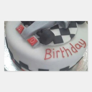 Sticker Rectangulaire voiture de course d'anniversaire heureuse