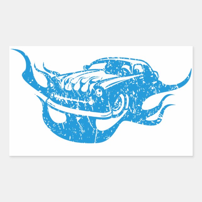 Sticker Rectangulaire Voiture de course Vintage Street (Devant)