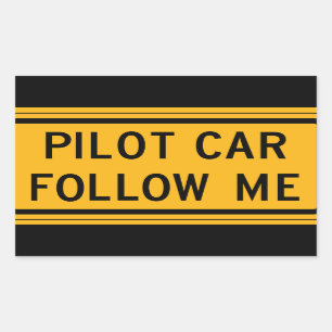 Sticker Rectangulaire Voiture pilote Suivez-moi