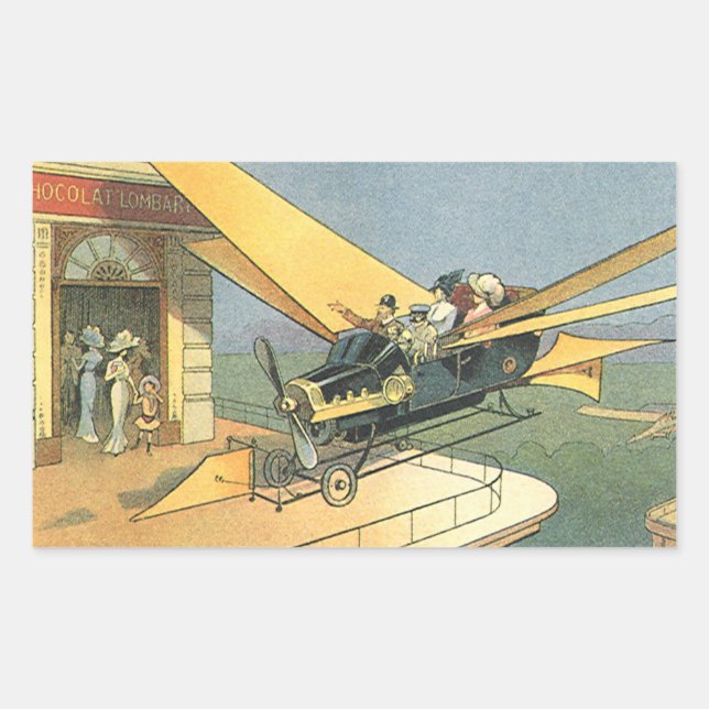 Sticker Rectangulaire Voitures cabriolets Steampunk de science-fiction v (Devant)