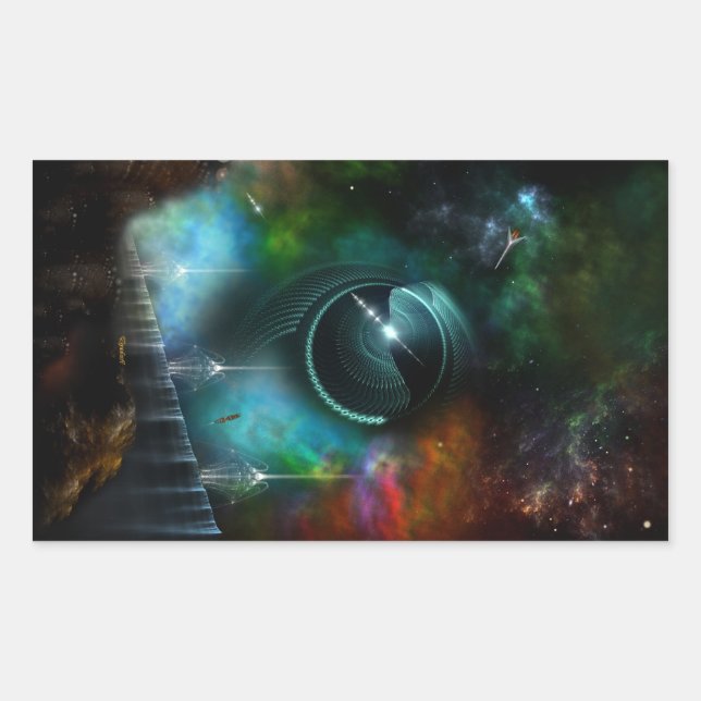 Sticker Rectangulaire Vol De L'Art Fractal Corbius (Devant)