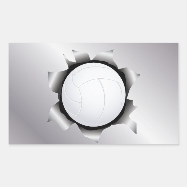 Sticker Rectangulaire volley-ball sur tôle (Devant)