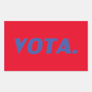 Sticker Rectangulaire Vota vote en espagnol bleu rouge politique moderne
