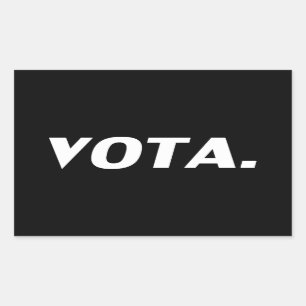 Sticker Rectangulaire Vota vote en espagnol noir blanc politique moderne