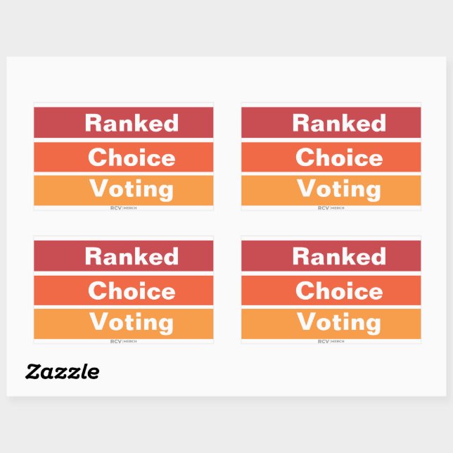 Sticker Rectangulaire Vote à Choix Classé 3 Bandes (Feuille)
