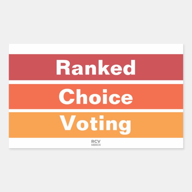 Sticker Rectangulaire Vote à Choix Classé 3 Bandes (Devant)