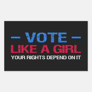 Sticker Rectangulaire Vote Like A Girl