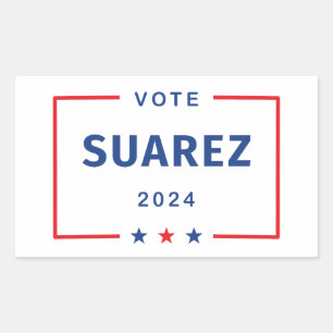 Sticker Rectangulaire Vote moderne Francis Suarez 2024 Stars Box