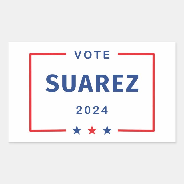 Sticker Rectangulaire Vote moderne Francis Suarez 2024 Stars Box (Devant)