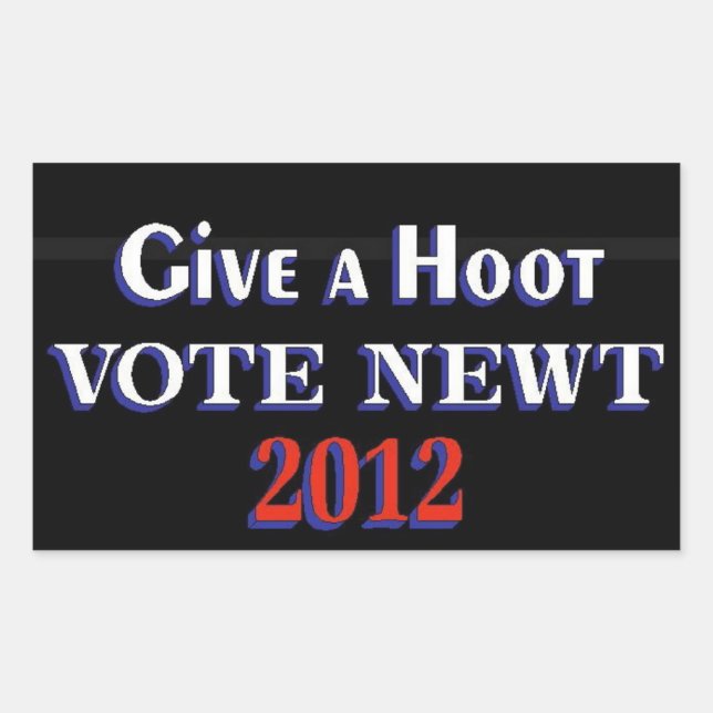 Sticker Rectangulaire Vote Newt 2012 GAH (Devant)