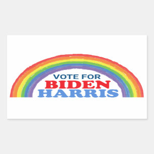 Sticker Rectangulaire Vote pour l'élection de Biden Harris Rainbow LGBTQ