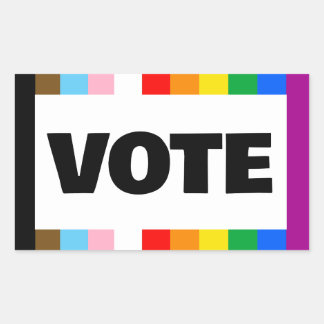 Sticker Rectangulaire Vote pour les droits LGBTQ+
